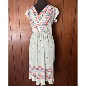 Vtg Rojo New York Dress Size 10 *Small Flaws* Easter Colorful Leaves Spring